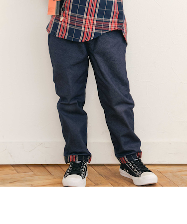 【お揃い】ツイルチェックリバーシブルパンツ(80~130cm)