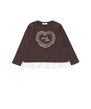 レースチュールハート裾フリルTシャツ(80~130cm)