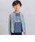 カノコ長袖カーディガン+ロゴプリント半袖Tシャツセット(90~150cm)