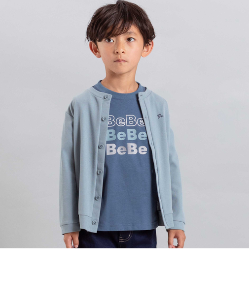 カノコ長袖カーディガン+ロゴプリント半袖Tシャツセット(90~150cm)