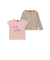 ランダムリブ長袖カーディガン+天竺リボンプリント半袖Tシャツセット(90~150cm)
