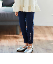 ストレッチツイルロゴ刺しゅうスリムロングパンツ(90~150cm)