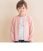 ティータイムプリント天竺半袖Tシャツ＋リボン付きスムース長袖カーディガンセット(80~130cm)