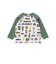 車総柄配色天竺ラグラン長袖Tシャツ(80~130cm)