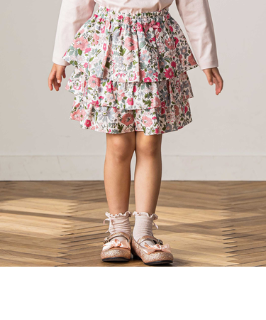 【日本製】【お揃い】リバティビエラ(DaisyMorisia)フリルキュロットパンツ(90～140cm)