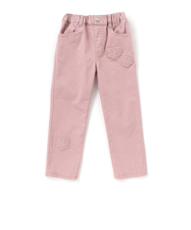 【店舗限定】花パッチワークカラーデニムロングパンツ(95~150cm)