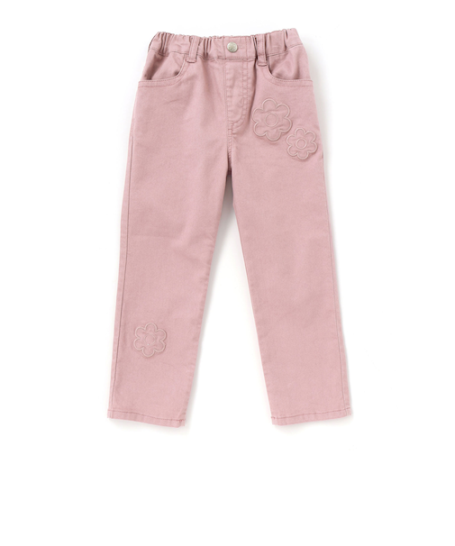 【店舗限定】花パッチワークカラーデニムロングパンツ(95~150cm)