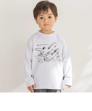 【店舗限定】飛行機発泡プリント天竺長袖Tシャツ(95~150cm)