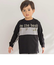 【店舗限定】フロッキープリント切り替え天竺長袖Tシャツ(95~150cm)