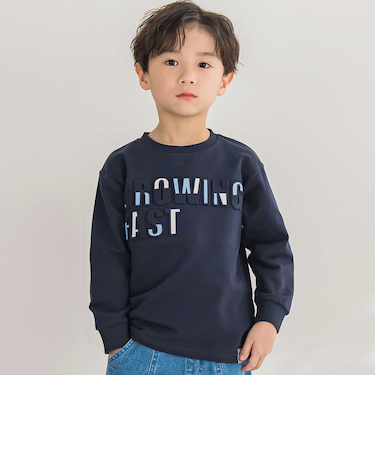 【店舗限定】インレイエンボスプリント長袖Tシャツ(95~150cm)