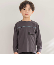 【店舗限定】ロゴテープライン天竺長袖Tシャツ(95~160cm)