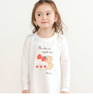 【スララク/防汚加工/オーガニックコットン】ときめき女の子長袖Tシャツ(80~130cm)