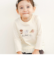 【スララク/防汚加工/オーガニックコットン】ときめき女の子長袖Tシャツ(80~130cm)