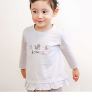 【スララク/防汚加工/オーガニックコットン】ときめき女の子長袖Tシャツ(80~130cm)