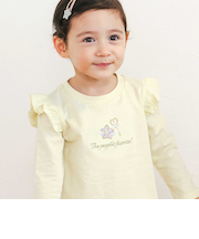 【スララク/防汚加工/オーガニックコットン】ときめき女の子長袖Tシャツ(80~130cm)
