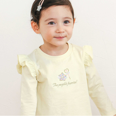 【スララク/防汚加工/オーガニックコットン】ときめき女の子長袖Tシャツ(80~130cm)