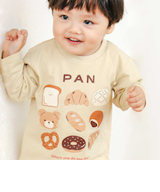 【スララク/防汚加工/オーガニックコットン】わくわく男の子長袖Tシャツ(80~130cm)