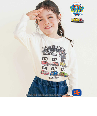 【パウ・パトロール×SLAPSLIP】ビッグトラックプリントTシャツ(90~130cm)