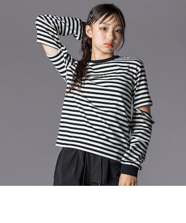 2WAYデザイン長袖Tシャツ(130~160cm)