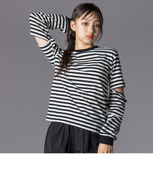 2WAYデザイン長袖Tシャツ(130~160cm)