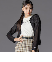 シアーカーディガン＆半袖ロゴTシャツ(130~160cm)