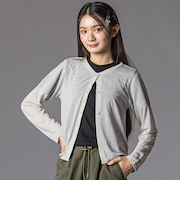 シアーカーディガン＆半袖ロゴTシャツ(130~160cm)