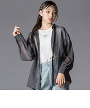 オフショルダー2WAY長袖シャツ＆半袖Tシャツセット(130~160cm)
