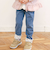 裾レース折り返し柄プリントデニム風パンツ(80~120cm)