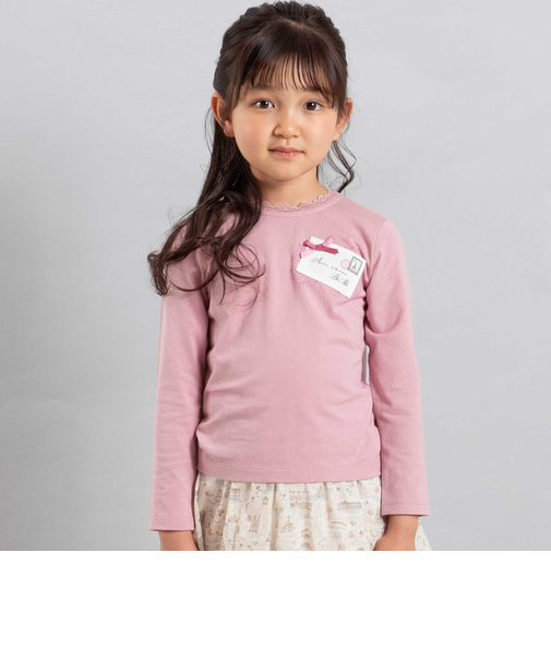 レターモチーフ天竺長袖Tシャツ(100~160cm)