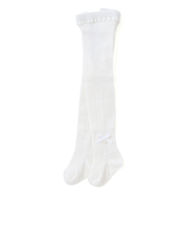 【日本製】【お揃い】リボンロゴチャーム付きタイツベビー(70-80cm)