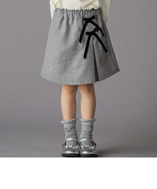 ラップスカート風リボンキュロットパンツ(100~150cm)