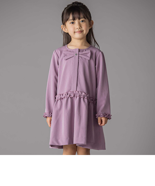 リボンフリルAラインワンピース(95~150cm)