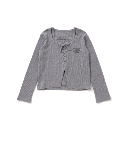テレコキャミソールレイヤード長袖Tシャツ(110~150cm)
