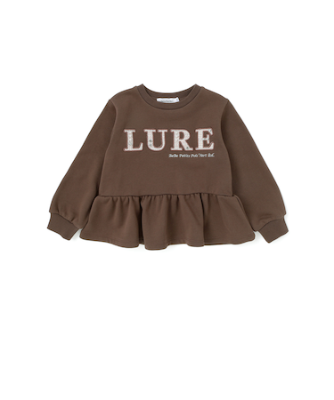 【店舗限定】ツイードパッチワーク刺しゅうペプラムトレーナー(95~160cm)