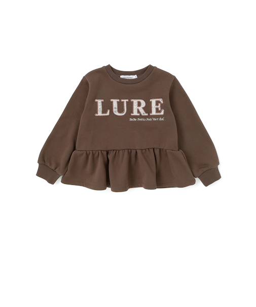 【店舗限定】ツイードパッチワーク刺しゅうペプラムトレーナー(95~160cm)