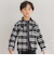 【店舗限定】【お揃い】チェックフラップポケット長袖シャツ(95~150cm)