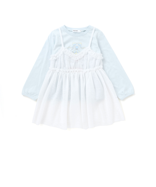 メリーゴーランドプリントTシャツ+チュールキャミワンピース(90~130cm)