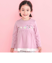 裾シフォンアニマルクマウサギネコスイーツモチーフTシャツ(80~130cm)