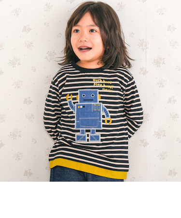 恐竜ロボットモチーフポケット付きTシャツ(80~130cm)