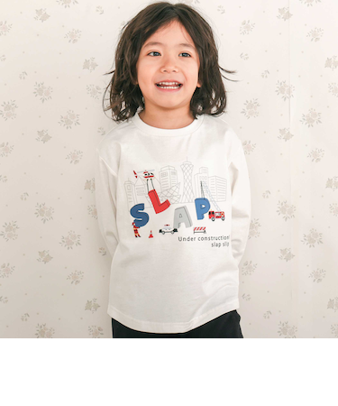 はたらくくるま恐竜みなとまち刺しゅう発砲プリントTシャツ