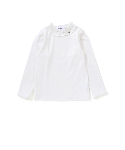 パフスリーブフリルモックネックTシャツ(80~130cm)