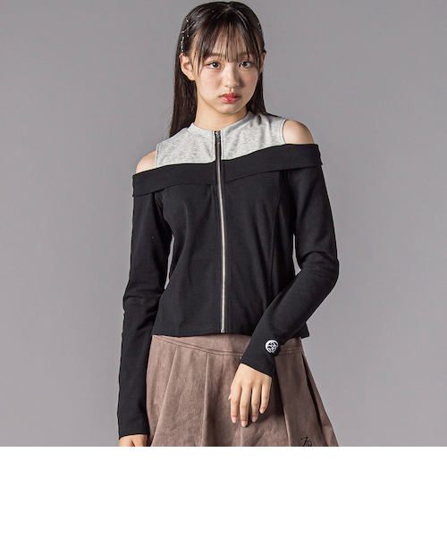 おまとめ2点 組曲 オ－プンオフショルダー オフショル トップス 160 予約商品】オフショルトップス＋デニムスカート2点セット | Meek