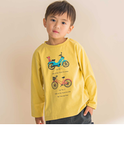 自転車プリント天竺ドロップショルダーＴシャツ(80~130cm)