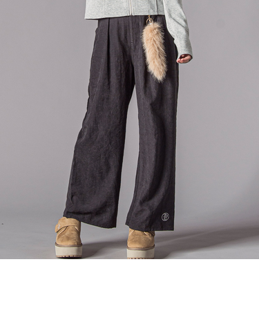 キーホルダー付きサテンライクワイドパンツ(130~160cm)