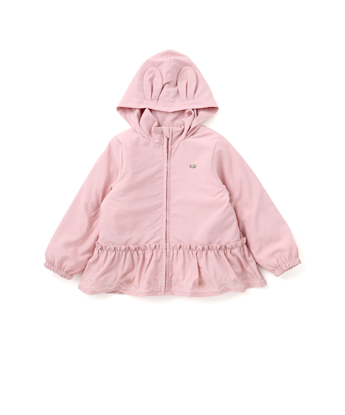 アニマルウサギネコ耳フード付きボアライナー3WAYジャケット(80~130cm