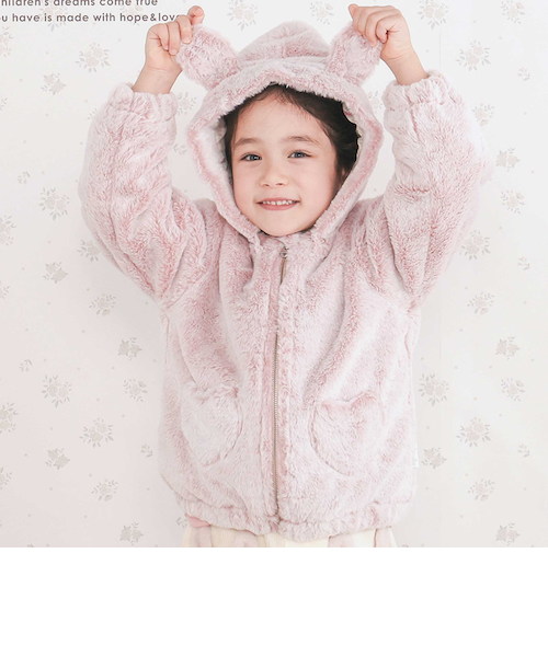 アニマルウサギクマネコハートポケット付きふわふわファージャケット