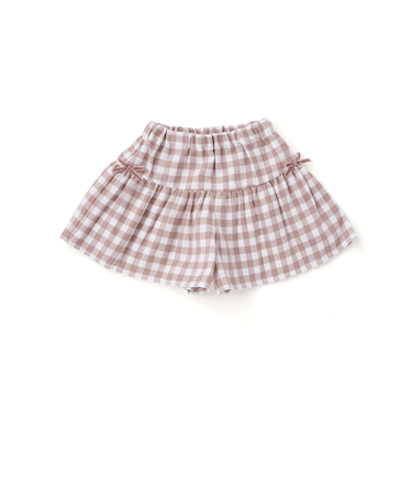 【お揃い】ネルギンガムチェックギャザーキュロットパンツ(80~100cm)