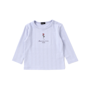 針抜きローズ刺しゅう長袖Tシャツ(80~100cm)