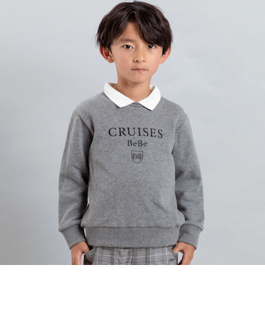 CRUISESロゴ刺しゅう襟付きトレーナー(100~150cm)