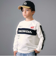 【Hondaｘnexchic】ロゴプリント天竺長袖Tシャツ(110~150cm)